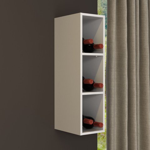 Nicho Adega para Cozinha 20cm 3 Prateleiras Mdf Branco Cz3318