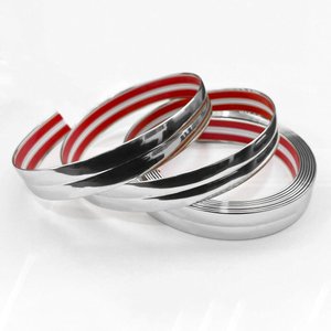 Perfil Metalizada Autocolante Pvc Acabamento Prata 15mm X 5m