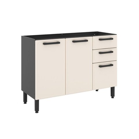 Balcão de Cozinha Aço S/ Tampo 2 Gav 3 Pts Estilo Bertolini