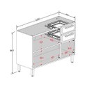 Ver imagem 2 de Balcão de Cozinha Aço S/ Tampo 2 Gav 3 Pts Estilo Bertolini