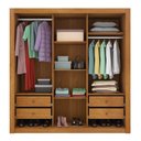 Ver imagem 6 de Guarda Roupa Casal 3 Portas Correr e 4 Gavetas C/ Espelho Valencia Tcil Tcil Móveis Roupeiro Valenci