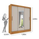 Ver imagem 7 de Guarda Roupa Casal 3 Portas Correr e 4 Gavetas C/ Espelho Valencia Tcil Tcil Móveis Roupeiro Valenci