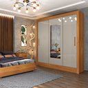 Ver imagem 4 de Guarda Roupa Casal 3 Portas Correr e 4 Gavetas C/ Espelho Valencia Tcil Tcil Móveis Roupeiro Valenci