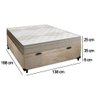 Cama Box Baú Casal Suede + Colchão de Molas Ensacadas Portobel Ipanema -  138x188x66cm Cor:bege - 3