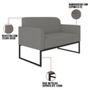Ver imagem 6 de Kit Namoradeira e 2 Poltronas Industrial Preta S08 Grafite