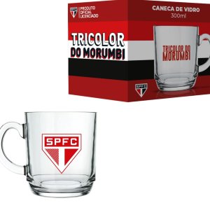 Caneca de vidro São Paulo 300ml na Caixa