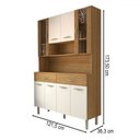 Ver imagem 4 de Armário de Cozinha Kit 8 Portas 2 Gavetas com Vidro Ripado 3d Freijó/supremo - Panorama Móveis