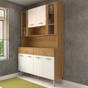 Ver imagem 6 de Armário de Cozinha Kit 8 Portas 2 Gavetas com Vidro Ripado 3d Freijó/supremo - Panorama Móveis