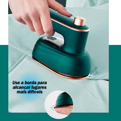 Mini Ferro de Passar Roupa Giratório Portátil a Vapor Viagem