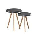 Ver imagem 1 de Kit 2 Mesa Lateral Lisa Mdf Preto | Aço Preto - Sallar Home