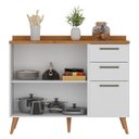 Ver imagem 2 de Balcão para Cozinha 120 Cm Favorita 2 Portas 3 Gavetas Branco Fosco Lacca - Zanzini