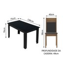 Ver imagem 4 de Conjunto Sala de Jantar Madesa Medelin Mesa Tampo de Madeira com 6 Cadeiras - Preto/rustic/sintpreto