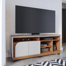 Rack Bancada para Tv até 65 Polegadas com Rodízios Freijo-off White Matte Freijo-off White Matte - 6