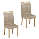 Ver imagem 1 de Conjunto 2 Cadeiras para Sala de Jantar Lara Bege/Cinamomo/Veludo