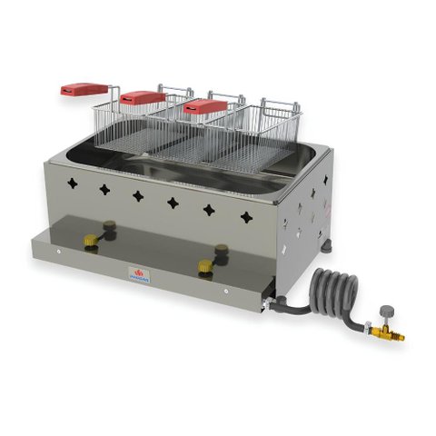 Fritadeira Profissional Retangular a Gás 10 Litros 3 Cestos Pr-30g - Progás P42389