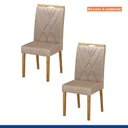 Ver imagem 2 de Kit 2 Cadeiras para Sala de Jantar Lara Bege/Cinamomo/Linho