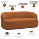 Ver imagem 4 de Sofá 2 Lugares Orgânico Sala de Estar Living 140cm Carmen F04 Bouclê Terracota - Lyam Decor