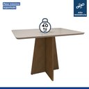Ver imagem 6 de Mesa de Jantar 4 Lugares Retangular Tampo Vidro/MDF Jade Marrom/Cinamomo/Off White