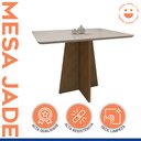 Ver imagem 3 de Mesa de Jantar 4 Lugares Retangular Tampo Vidro/MDF Jade Marrom/Cinamomo/Off White