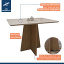 Ver imagem 4 de Mesa de Jantar 4 Lugares Retangular Tampo Vidro/MDF Jade