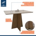 Ver imagem 4 de Mesa de Jantar 4 Lugares Retangular Tampo Vidro/MDF Jade Marrom/Cinamomo/Off White