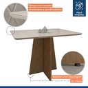 Ver imagem 5 de Mesa de Jantar 4 Lugares Retangular Tampo Vidro/MDF Jade Marrom/Cinamomo/Off White