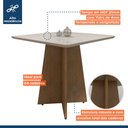 Ver imagem 4 de Mesa de Jantar 4 Lugares Quadrada Tampo Vidro/MDF Jade Marrom/Cinamomo/Off White