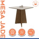 Ver imagem 3 de Mesa de Jantar 4 Lugares Quadrada Tampo Vidro/MDF Jade Marrom/Cinamomo/Off White