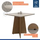 Ver imagem 5 de Mesa de Jantar 4 Lugares Quadrada Tampo Vidro/MDF Jade Marrom/Cinamomo/Off White