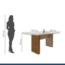 Ver imagem 7 de Mesa de Jantar 6 Lugares Retangular 160cm Tampo Vidro/MDF Julia Marrom/Cinamomo/Off White