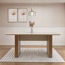 Ver imagem 1 de Mesa de Jantar 6 Lugares Retangular 160cm Tampo Vidro/MDF Julia Marrom/Cinamomo/Off White