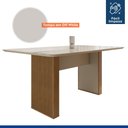 Ver imagem 5 de Mesa de Jantar 6 Lugares Retangular 160cm Tampo Vidro/MDF Julia Marrom/Cinamomo/Off White