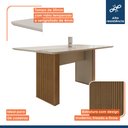 Ver imagem 3 de Mesa de Jantar 6 Lugares Retangular 160cm Tampo Vidro/MDF Julia Marrom/Cinamomo/Off White