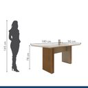 Ver imagem 7 de Mesa de Jantar 6 Lugares Retangular 180cm Tampo Vidro/MDF Julia