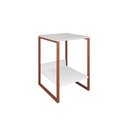 Ver imagem 2 de Mesa Cabeceira Industrial Tókio Base Ferro Cobre Tampo Branco