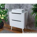 Ver imagem 1 de Balcão P/ Banheiro C/ Pés Bn3639 S/ Cuba C/ 2 Gavetas 60cm Branco - Tecno Mobili
