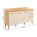 Ver imagem 2 de Balcão Intenza com Tampo 160 cm com 4 Portas e 2 Gavetas