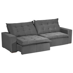 Sofá Bahia Modular 4 Lugares 2,30 MT com Molas Retrátil e Reclinável Veludo Nobre Sofatec - 10