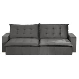 Sofá Bahia Modular 4 Lugares 2,30 MT com Molas Retrátil e Reclinável Veludo Nobre Sofatec - 2