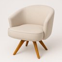 Ver imagem 1 de Poltrona Julia Giratoria Pes Madeira - Luxo Decor Bege