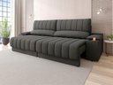Ver imagem 1 de Sofá com Porta Copos Carregador Usb Ret Rec Murano 2,30m Velosuede - Netsofas - Chumbo