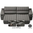 Ver imagem 4 de Sofá com Porta Copos Carregador Usb Ret Rec Murano 2,30m Velosuede - Netsofas - Chumbo