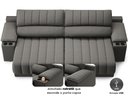 Ver imagem 4 de Sofá com Porta Copos Carregador Usb Ret Rec Murano 2,30m Velosuede - Netsofas - Chumbo