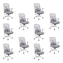 Ver imagem 2 de Kit com 10 Cadeiras Office Diretor Ajustavel e Ergonomica com Nr 17 Everest Cinza/Gelo