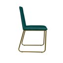 Ver imagem 6 de Kit 2 Cadeiras de Jantar Cozinha Industrial Lexa Veludo - Élpis Móveis - Verde - Dourada
