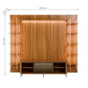 Ver imagem 2 de Estante para TV e Home até 75 Polegadas 100% MDF 254cm Vidro Reflecta Prateleiras com LED Canella