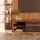 Ver imagem 2 de Estante para TV até 75 Polegadas Vidro Reflecta com Prateleiras 100% MDF com LED Lincoln Float