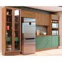 Ver imagem 1 de Cozinha Completa Botanic 5 Peças (2 Armários + 1 Balcão + 2 Paneleiros) M665 Nogueira/verde Oliva