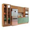 Ver imagem 4 de Cozinha Completa Botanic 5 Peças (2 Armários + 1 Balcão + 2 Paneleiros) M665 Nogueira/verde Oliva
