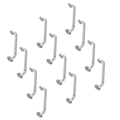 Alça de Apoio Barra Inox 50cm Kit 12 Unidades Idoso Cadeirante Deficiente Acessibilidade Banheiro
